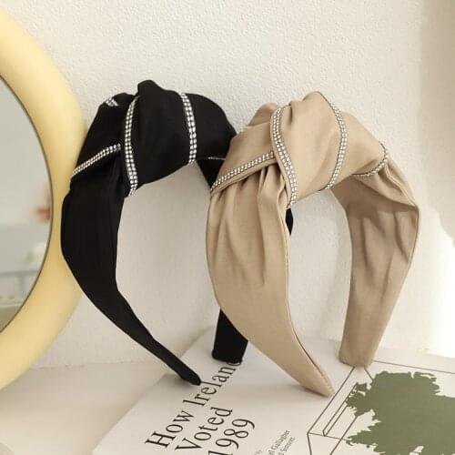 Solid Color Big Knot Headbands For Women Flower Hairbands Hairpins Hair Accessories for Girls Crown Knot Headband Hair Band
