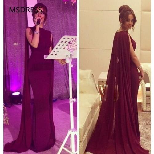 Robe de soiree 2019 Sexy Chiffon Long Mermaid Evening Dresses Cape Women Formal Evening Gowns longue abendkleider