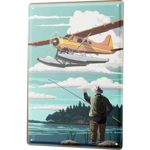 SINCE 2004 Tin Sign Metal Plate Decorative Sign Home Decor Plaques Pisces Angel Fishing Trip Fishermans House Vintage