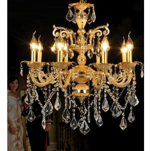 Gold Chandeliers Aluminum hanging lamp for dining room bedroom chandelier candelabra Led light vintage salon Cafe home lighting