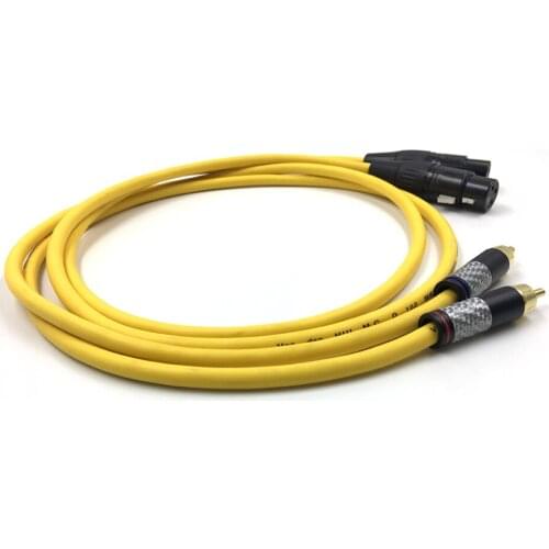 1 pair Hifi XLR male to RCA Male Cable High Purity OCC Hifi 2 Rca to 2 Xlr Cable