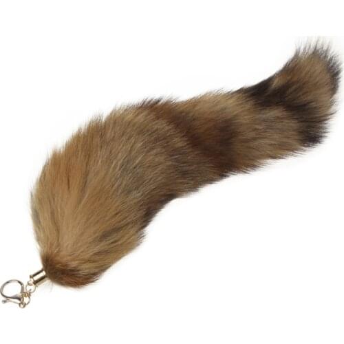 1PC Hot Large Fox Tail Fur Tassel Bag Tag Keychain Strap Chain