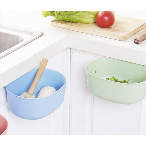 1PC New Kitchen Hanging Garbage Bucket Closet Door Hanging Trash Bin Trash Basket Plastic Storage Bucket KW 002