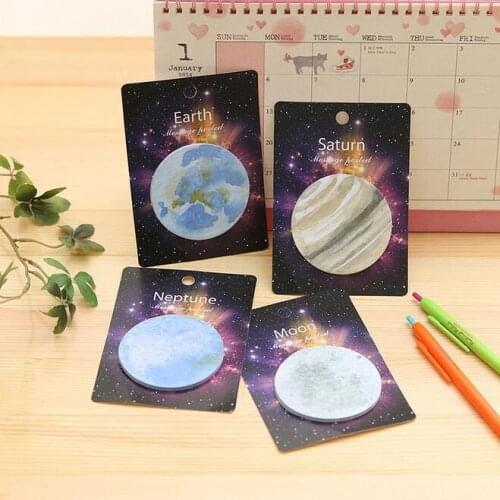 1pack/lot Mysterious Planet Design Round Mini Convenient Memo Sticky Pad Notes Students Gift Office School Papeleria Supplies