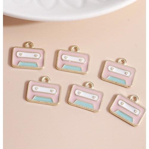 10pcs 14*12 Enamel Tape Charms for Jewelry Making Handmade DIY Cute Design Girl Charms Pendants Necklaces Earrings Accessories