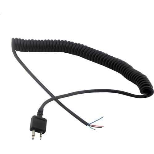 2 PC DIY 2 PIN 5 WIRE Speaker Mic Cable Spring Line For ICOM V8 F21 F11 V82 V85 F26 F22 More than 2 Meters