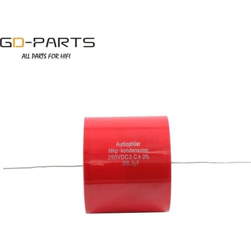 GD-PARTS 1PC 250VDC, 200uf Audiophiler Axial Grade Coupling MKP Capacitor For HIFI Audio Amplifier circuit Speaker Crossover DIY