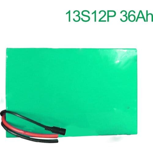 48V 36Ah 13S12P 18650 Li-ion Battery Pack E-Bike Ebike electric bicycle 250x225x70mm