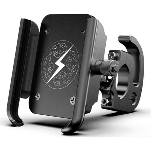 Aileap PH-07 Aluminum Motorcycle Phone Holder 360 Degrees Adjustable Bike Handlebar Phone Mount with Universal Package Hook