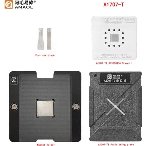 BGA Stencil For Macbook A1707-T1 343S00136 Reballing Set Nand Flash IC Soldering Plate Location Platform Magnet Base Tin Plant