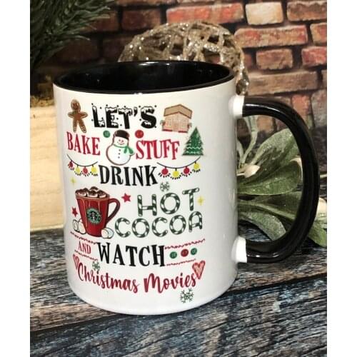 Lets Bake and Watch Christmas Movie Coffee Mugs, Funny Christmas Mugs, Christmas Coffee Mugs, Christmas mugs, Christmas gifts