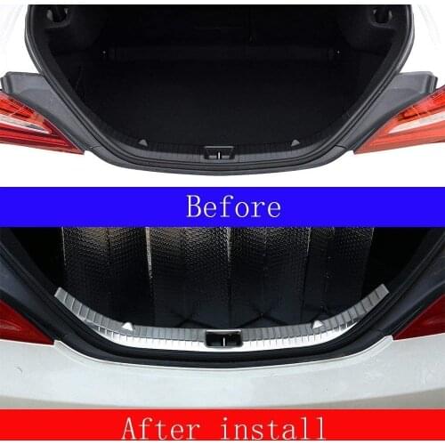 For Mercedes Benz CLA W117 200 220 CLA260 2015-2017 Stainless Rear Bumper Inner Sill Plate Protector Cover Trim Sticker