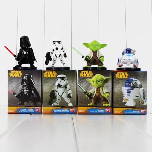 4pcs 5pcs Star Wars Darth Vader Master Yoda R2-D2 Robot White Soldiers PVC Figures Model Collection Toys Great Gift for kids