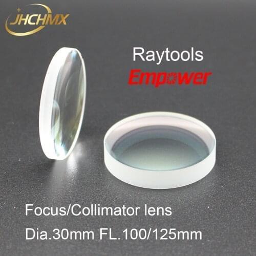 JHCHMX Raytools Focusing/Collimator Lens 0-3000W Dia.30 FL.100/125mm Quartz Fused Silica For Raytools BT240S Fiber Laser Head