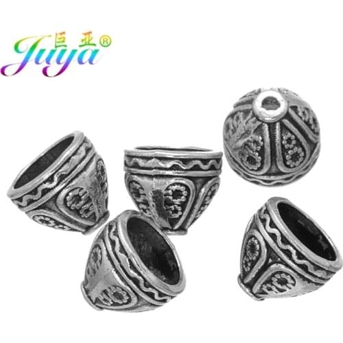 Hand made Tassels Jewelry Findings Antique Gold/Silver Color End Beads 9mm Bead Caps Accessories For Needlework Jewelry Making