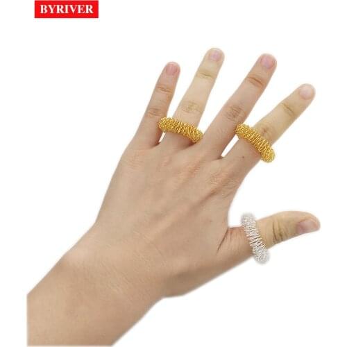 BYRIVER Finger Massage Ring Acupuncture Massage Roller Finger Rolling Massager Small Interesting Gift for Friends