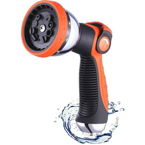 10 Functions Metal Water Gun Thumb Push Garden Water Gun High Pressure Car Wash Watering Irrigation Water Gun Gardening Tools