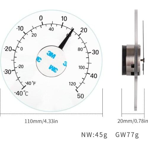 Outdoor thermometer household lead-free self-adhesive window doors and windows transparent waterproof thermometer free battery