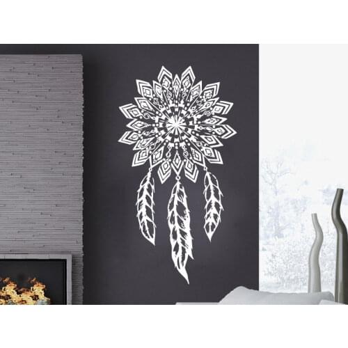 New Design Mandala Wall Decal Vinyl Sticker Dream Catcher Feather Bohemian Home Decor Art Vintage Mural Wall Tattoo Decals LA704