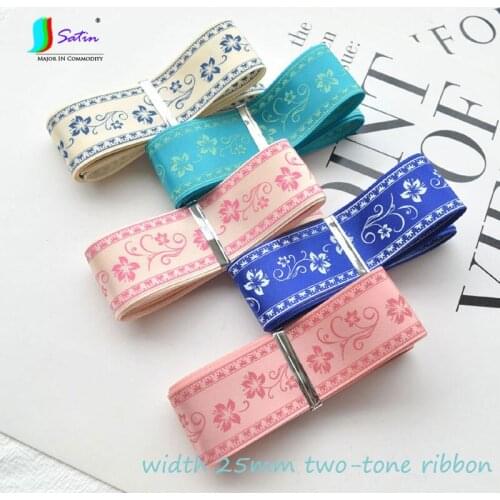 Wholesale Blue and White Pattern Lace,DIY Bowknot Making Material Hair Ornaments Accessories,Two-Tone Polyester Ribbon A0069C