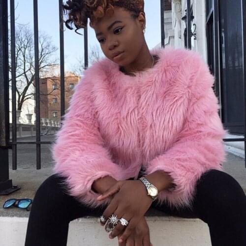 Faux fur coat Pink fur coat ladies winter long sleeve fur jacket Fur fur short faux fur coat green fur coat faux fur fur coat