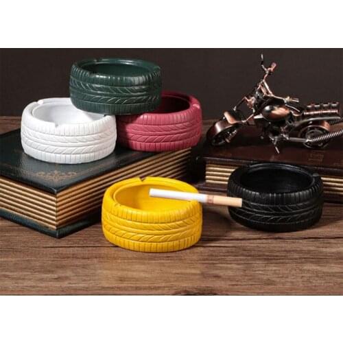 Resin Tyre Shape Ashtray Old Craftsmanship Living Room Sculpture TV Ornament Crafts Figurine Home Decoration Resin Crafts
