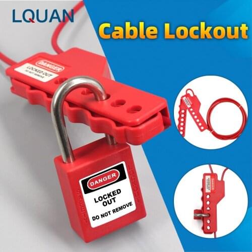 Brady type valve adjustable steel cable lock six-hole universal cable lock isolation lock lockout lockout safety lock