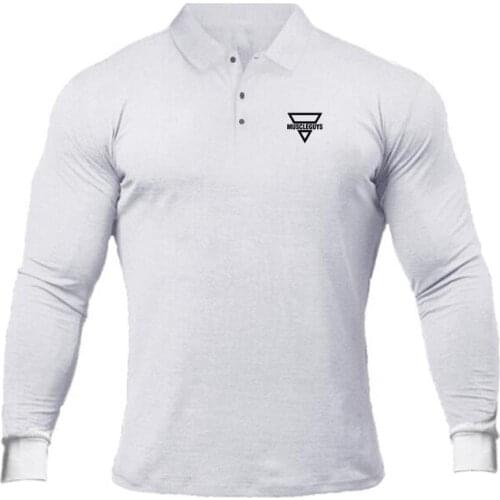 Mens Turn-down Collar Slim Tops Button Polo Shirt Letter Printed Mens Long Sleeve Shirt Male Shirt Polo Shirts Male Clothing