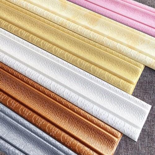 Self-Adhesive Baseboard Border Stickers Wallpaper Border Wall Decor Removable Sticker Waterproof 3D Wall Sticker