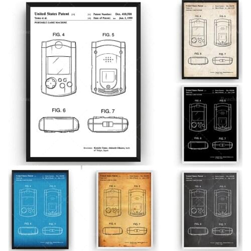 SEGA Dreamcast VMU 1999 Patent Print, Gaming Blueprint Gamer Decor Wall Art Poster Gifts