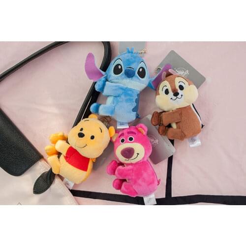 Cute New Stitch chip Lotso Bear Plush coin bag keyring hang Cushion Stuffed Animals Toys Gift