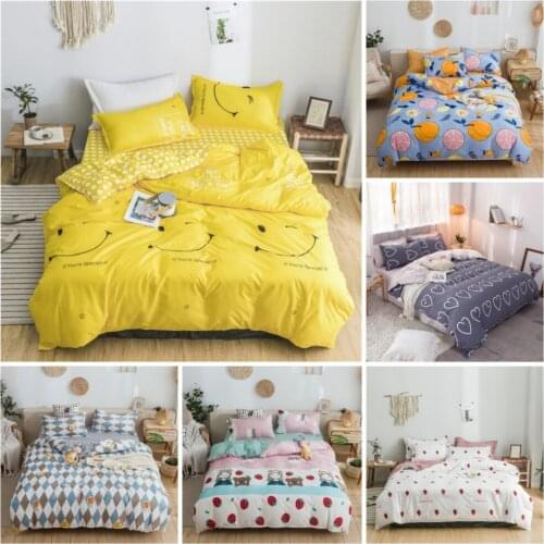 Cute cartoon Home Textile art Duvet Cover Pillow Case Bed Sheet Boy Kid Teen Girl Bedding Linens Set King Queen Twin