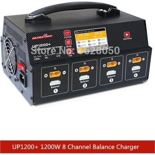 Ultra Power UP1200+ 25A UAV/Agricultural Drone Fast Balance Charger With Display Screen For 8 Channel 2-6S LiPo LiHV Battery