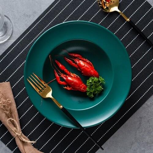 Hat plate Italian pasta plate Nordic style household straw ceramic pasta tableware soup plate deep plate Creative Noodles Plates