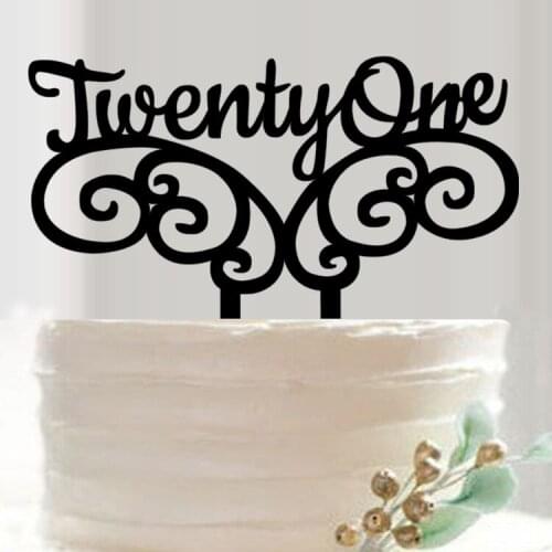 Twenty One Happy Birthday Cake Topper Party Decoration Cake Topper Stand Top Decoration