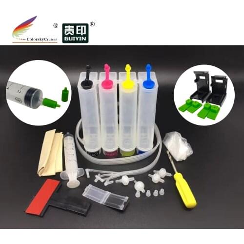 Universal 4 color CISS kit continuous ink tank supply system with accessaries for Epson for Brother for Canon for HP printers