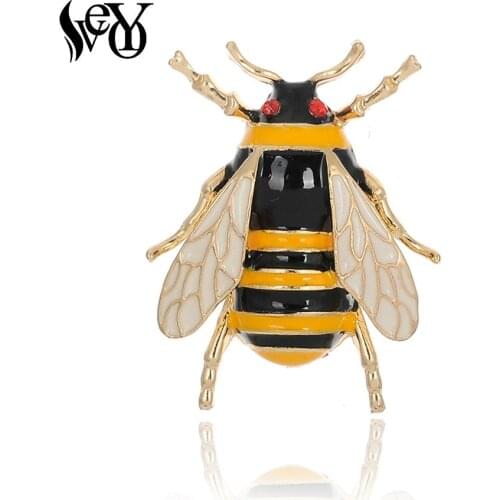 VEYO Honeybee Brooch Cute Insect Enamel pin Backpack Badge Gift