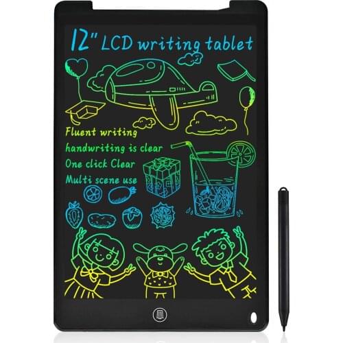12 Inch Erasable Reuseable LCD Writing Tablet Notespad, Doodle Board With Colorful Screen Personalized Gift For Children