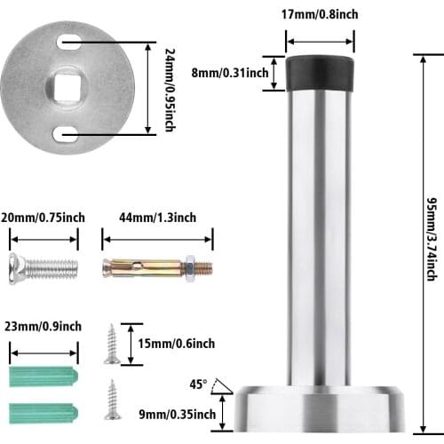 2/4/6/8/10pcs Door Stopper Bumper Wall Protector Sound Dampening Stainless Steel Home Office Hotel Use 95mm