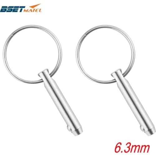 2PCS 6.3mm Marine Grade 1/4 inch Quick Release Ball Pin for Boat Bimini Top Deck Hinge Marine Stainless Steel 316 Boat