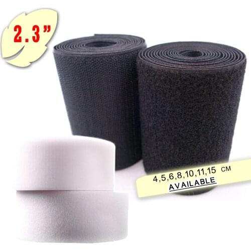 5 yards pack 2-1/3 inch hook and loop fastener grip tape sew on fastener color white black craft sewing & repairs