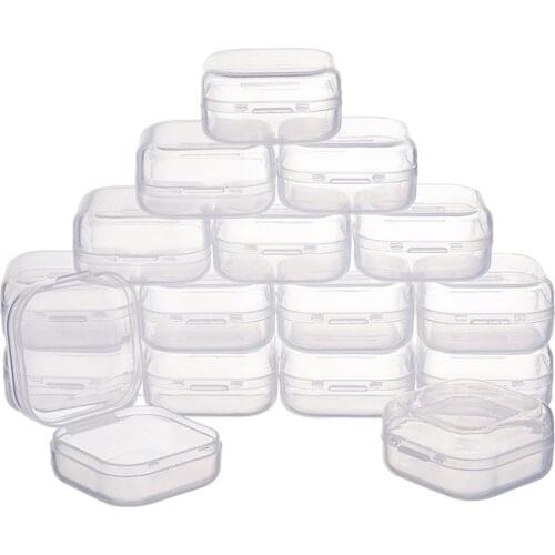 50Pcs Plastic Bead Containers Clear Portable Jewelry Tool Box Carrying Cases Ring Electronic Drill Screw Beads Component Storage