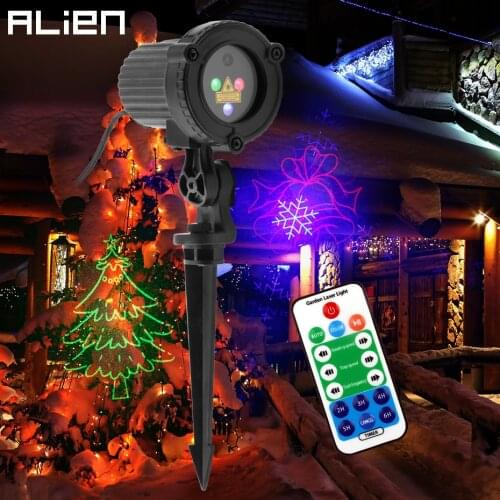 ALIEN RGB Waterproof Outdoor Garden Christmas Laser Projector Holiday Party Tree Xmas Decor Effect Lighting Shower With Remote