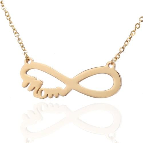 AMORUI mama mom Letter Necklace Stainless Steel Alphabet Necklaces Pendants Heart Gold/Silver Color Mothers Day Gift Jewelry