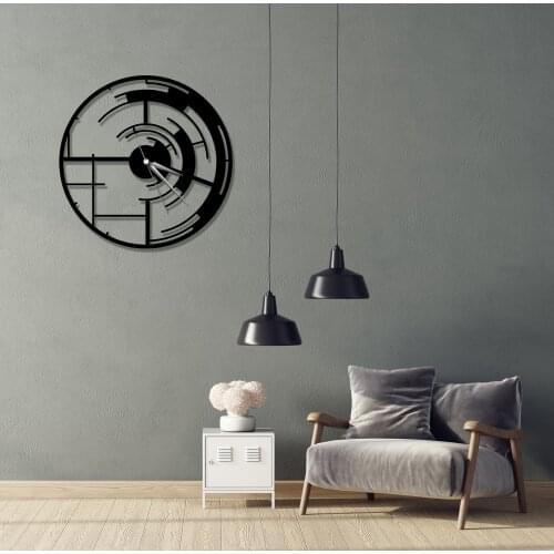 Leus Large Black Metal Numeral Quiet Wall Clock Modern Creative Design Wall Clocks Home Office Living Room Bedroom Decoration