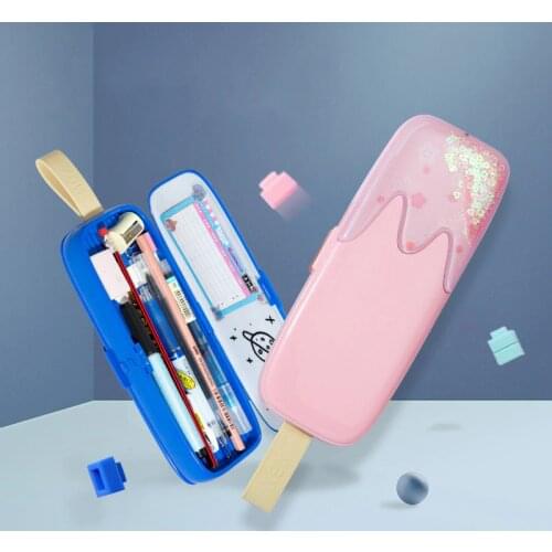 Puzzle DIY stationery box Cute pencil case quicksand Building Blocks pencil box kids pen case School supplies gifts pencil bags