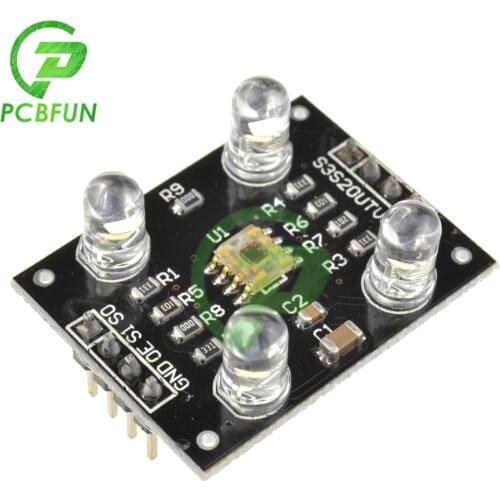 1PCS Color Sensor TCS230 TCS3200 Color Recognition Sensor Detector Module Connect with Microcontroller DC 3-5V Input Test 10mm