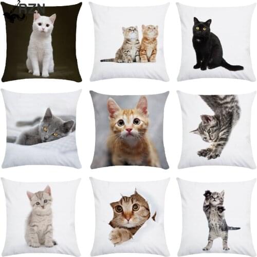 Animal Cute Cat Decorative Pillows Case Super Soft Print Cushion Cover Living Room Decoration Accessories Home Decor for Chair