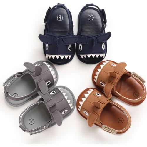 Prewalker 0-18 Months Newborn Baby Cartoon Cartoon Shark Cute Breathable First Toddler Shoes Sandal