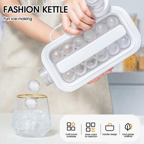 Ice Ball Maker 2 In 1 Portable Creative Ice Bottle Cubic Container Ice Cube Round Tray Mold DIY Iattice Kettle Bar Kitchen Tool